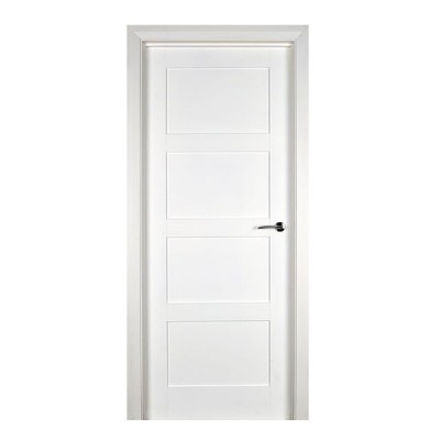 European Style Soundproof Four Panels White Primer Shaker Door Solid Wood Interior Room Door For Home